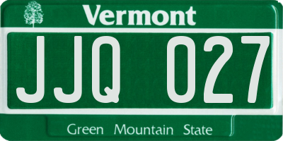 VT license plate JJQ027