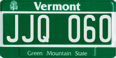 VT license plate JJQ060