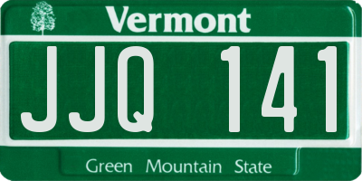 VT license plate JJQ141