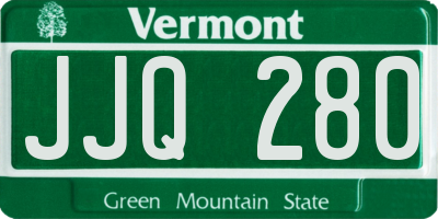 VT license plate JJQ280