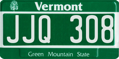 VT license plate JJQ308
