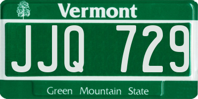 VT license plate JJQ729
