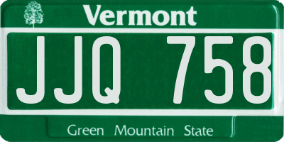 VT license plate JJQ758
