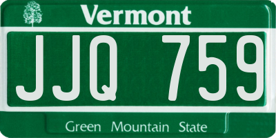VT license plate JJQ759