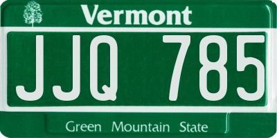 VT license plate JJQ785