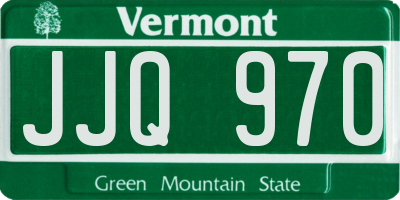 VT license plate JJQ970