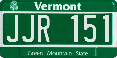 VT license plate JJR151