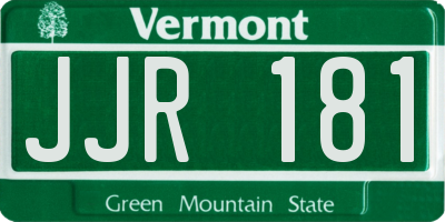 VT license plate JJR181