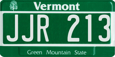 VT license plate JJR213