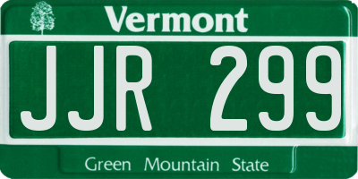 VT license plate JJR299