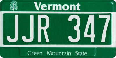 VT license plate JJR347