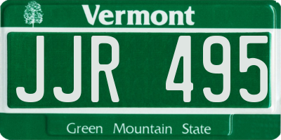 VT license plate JJR495