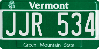 VT license plate JJR534