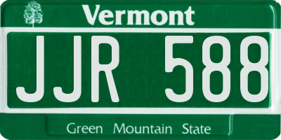 VT license plate JJR588