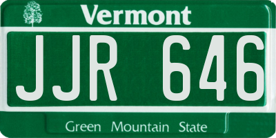 VT license plate JJR646