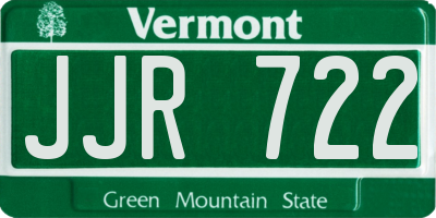 VT license plate JJR722