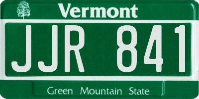 VT license plate JJR841