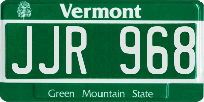 VT license plate JJR968