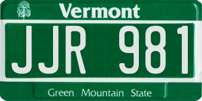 VT license plate JJR981