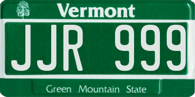 VT license plate JJR999