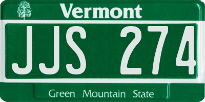 VT license plate JJS274
