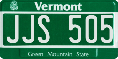 VT license plate JJS505