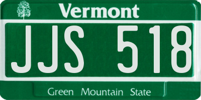 VT license plate JJS518