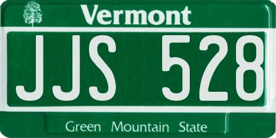 VT license plate JJS528