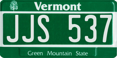 VT license plate JJS537