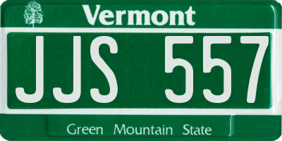 VT license plate JJS557