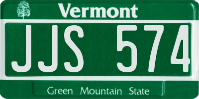 VT license plate JJS574
