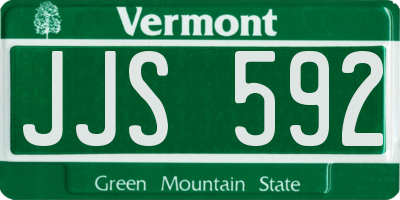VT license plate JJS592