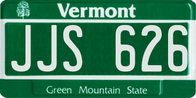 VT license plate JJS626