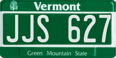 VT license plate JJS627