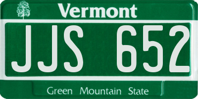 VT license plate JJS652