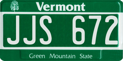 VT license plate JJS672