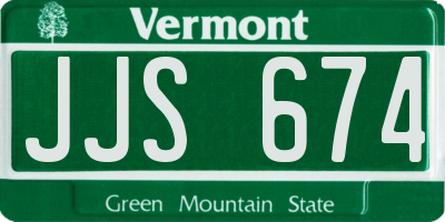 VT license plate JJS674