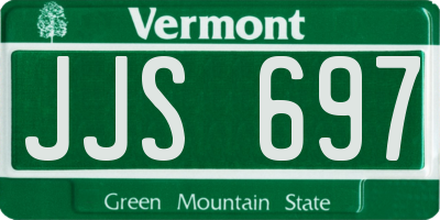 VT license plate JJS697