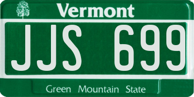 VT license plate JJS699