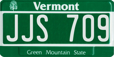 VT license plate JJS709