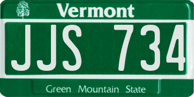 VT license plate JJS734