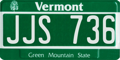 VT license plate JJS736
