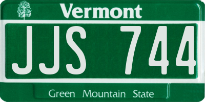 VT license plate JJS744