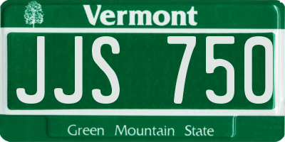 VT license plate JJS750
