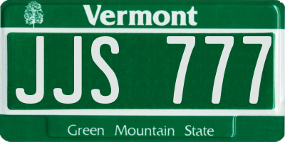 VT license plate JJS777