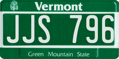 VT license plate JJS796