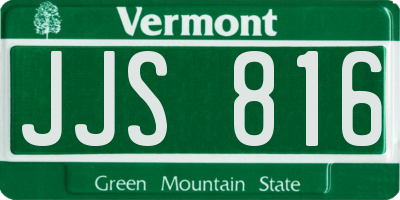 VT license plate JJS816