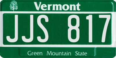 VT license plate JJS817