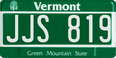 VT license plate JJS819