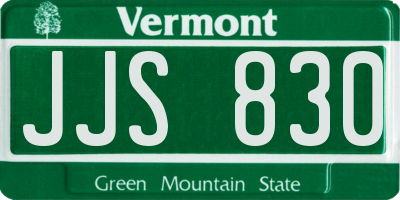 VT license plate JJS830